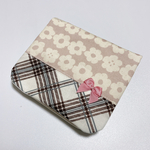 移動ポケット 女の子♡花×チェック　ファスナーつき