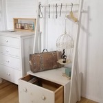 ♪ アンティークホワイト ハンガーラック コートハンガー 玄関 子供部屋 かわいい