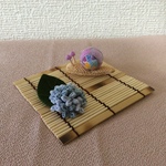 ちりめん細工:梅雨の飾り(紫陽花とかたつむり )9