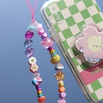 スマホストラップ　ビーズストラップ　蝶　🦋　ピンク