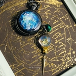 ★蓄光懐中時計★天体魔法使いの月の満ち欠け(白銀ランタン付き)★