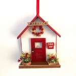 ミニチュア　赤い屋根のウエルカムボード