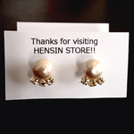 〜crystal tears〜コットンパール樹脂イヤリング（金属アレルギー対応）