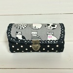 じゃばら式カードケース＊おすわりニャンコ＊グレー