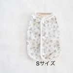 [犬服] Sサイズ 完成品 チワワ　　　　　　　　　　　　シンプル花柄 襟レース付 パイピングベスト 背中開き