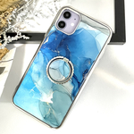 【Android多機種対応】スマホリング付爽やかなブルーのスマホケース オーダーメイド オリジナル 原色 GALAXY Xperia AQUOS スマホリング 
