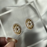 【flower Flame】ビーズ刺繍　ピアス/イヤリング