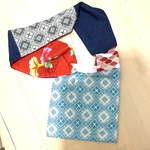 送料無料 和柄のショルダーバッグ、浴衣 手ぬぐい リメイク　25