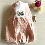 犬服　フレンチブルサイズ　ピンク色バルーンワンピ🎈アップリケ付き