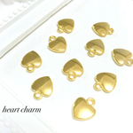 10個♡ゴールドのハートチャーム