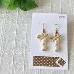リボンとパールのピアス(イヤリング)