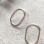 【SILVER950】オーバルピアス/一連