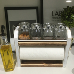 アンティーク調キッチンペーパーラック（ダークウォールナット×ホワイト）