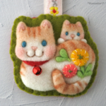 福ねこ親子のキーホルダー