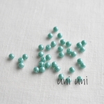 3g　4mm パールターコイズ　チェコビーズ　00444　ラウンド　uniuni