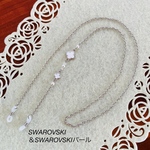 ❁✿✾ 白色お花＆SWAROVSKIパールのメガネチェーン ✾✿❁︎(オプション選択でマスクチェーンとの2WAY作成可能)メガネチェーン グラスコード ラッピング無料