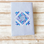 St※※※様オーダーページ❣️紫陽花色のハーダンガー刺繍のブックカバー（文庫本）