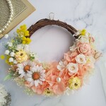 Lune Bonheur＜Sunny＞＊ハーフムーンリース＊プリザーブドフラワー＊お花＊ギフト＊結婚祝い＊新築祝い＊お誕生日祝い＊母の日