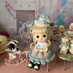 スイーツなワンピース＊stodoll用（5インチぐらい）＊ブルー