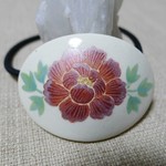 ヘアゴム　ラメ牡丹