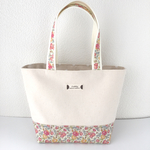 持ち手も可愛い♡リバティ＊フェリシテ(32P)×帆布　ミニトートバッグ