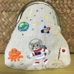 宇宙人と出会った猫 刺繍がま口