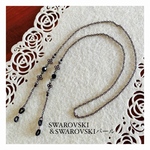 魅力的な黒色SWAROVSKI＆SWAROVSKIパールのメガネチェーン グラスコード