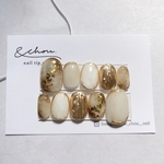 【ベージュ×ニュアンス×ミラー】　ネイルチップ