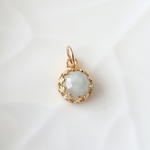 Gold Vermeil  翡翠(ひすい) クラウンベゼル ネックレスチャーム(6mm)