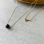 14kgf✴︎シンプル✴︎モリオン一粒ネックレス／8mm