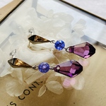 チタン製　デザインピアス　紫ドロップ　＊イロアソビ＊