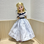 リカちゃん　オフショルドレス　シフォン風