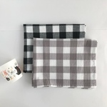 40×50 ランチョンマット2枚セット　チェック柄　グレーと黒