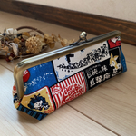 【受注製作】再販❹縦6.5cm スマート　コンパクト　昭和レトロ看板×ネイビー　ペンケース　筆箱
