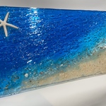壁掛けアートパネル  マリンブルーminamoビーチ 70×30