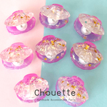デコパーツ シェル ラメ 貝  8個（ピンク）ハンドメイド キッズ 子供 手芸材料 アクセサリー pt-1828