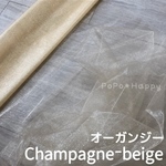 クリスタル オーガンジー 5m 【46cm×5m】キラキラ チュール ハンドメイド材料 結婚式 装飾 素材 布 生地 レース ウェルカムチュール シャンパンベージュ