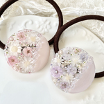 flower pattern & pastel color hair tie𓍯                                 お花のバイカラーヘアゴム　ピンク