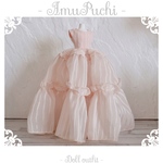 ふわふわシフォンのロングドレス-ペールピンク-