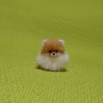 おちびポメラニアン  オレンジ 羊毛フェルト