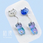 風船猫に揺られる⭐︎ぐで猫さん/ピアス/ノンホールピアス/宇宙