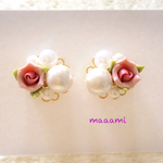 バラピンク♡ピアス