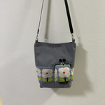 あめ玉がま口付きショルダー(グレー✖️花柄)