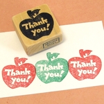 りんご Thank you!・ゴム版はんこ