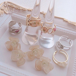 【人気】本物のお花リング＆淡水パールリング💍