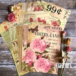 ラスト1点！送料無料【P74-4 コラージュ素材】海外紙モノ　手帳　花植物　背景紙　ジャーナル デザペ　日記　