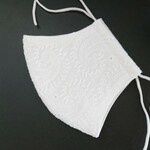 ペーズリー白コットンレース刺繍マスク