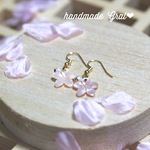 ＊送料無料＊ピンクシェルの桜天然石のピアス♡②
