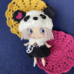 パンダ　モフモフくま耳ラブリーコーデセット　（ブラック×ホワイト）パンダ顔つきタイプ　イーマリーちゃん　イアンヌちゃん　