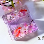 【紫】金魚が泳ぐ水のスマホスタンド～桜